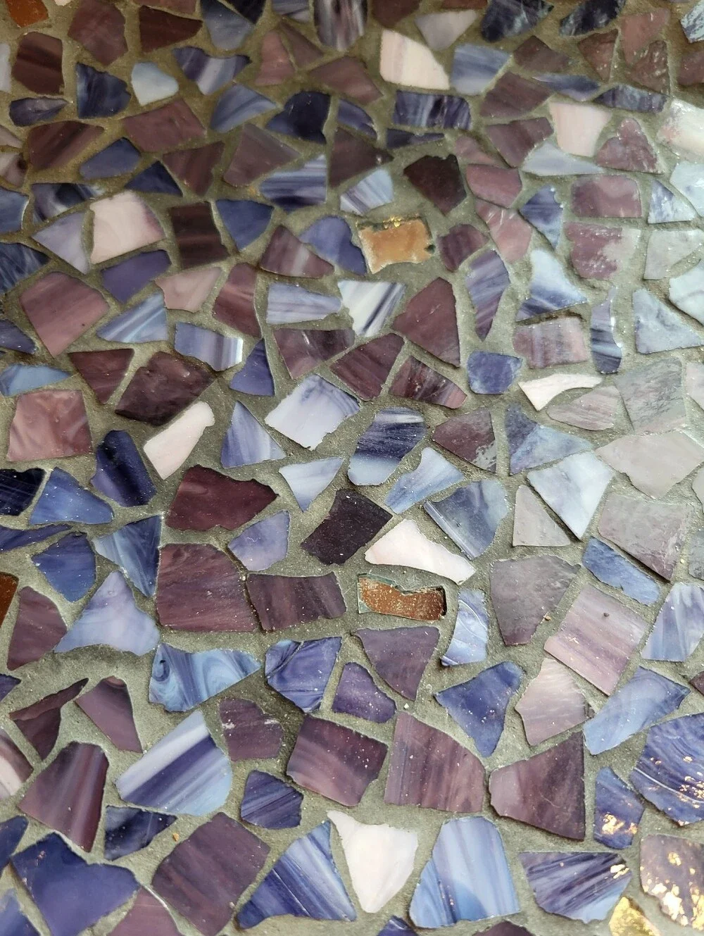 Handmade 13 Inch Mosaic Glass Charger Plate - Purple & Lavender